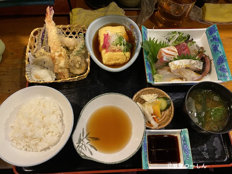 野洲市で刺身天ぷら定食などを提供している「さつま富士」で初めての