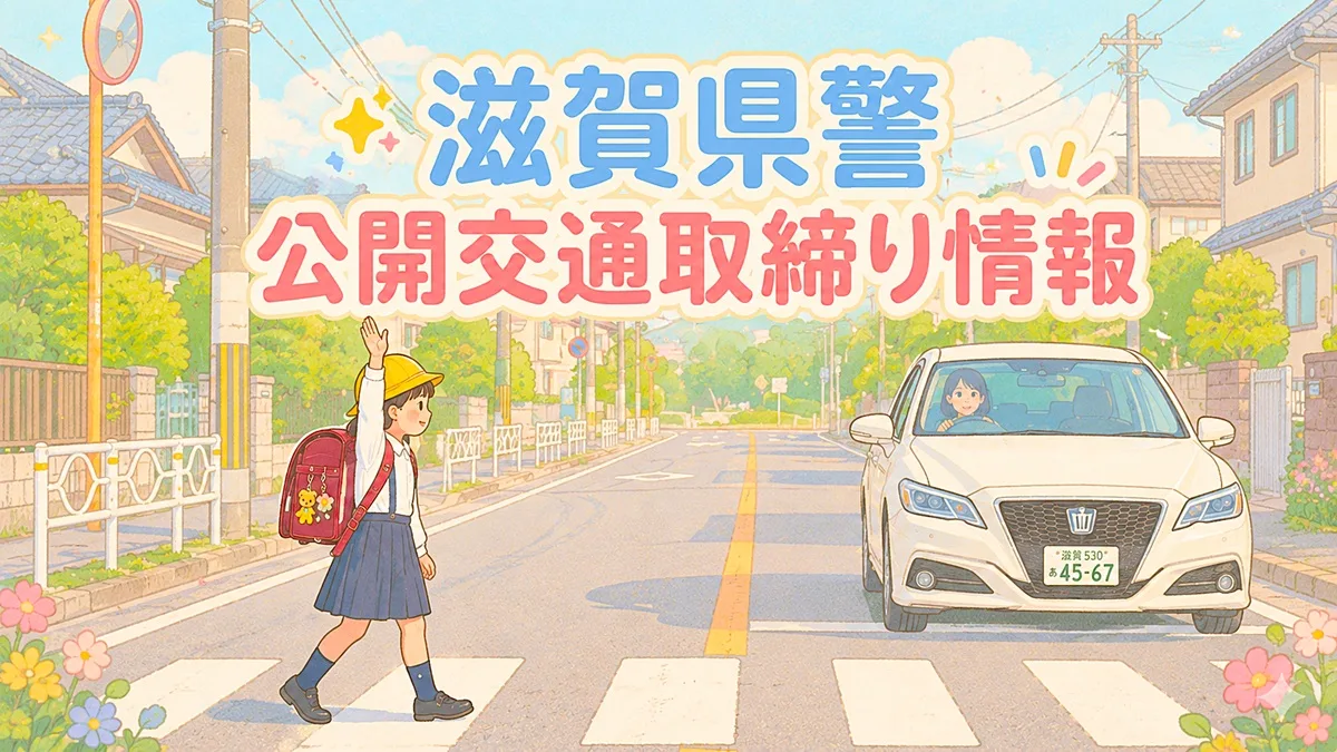 滋賀県警が公開している交通取締り情報、2026年6月22日（月）から7月5日（日）までの分をまとめました。