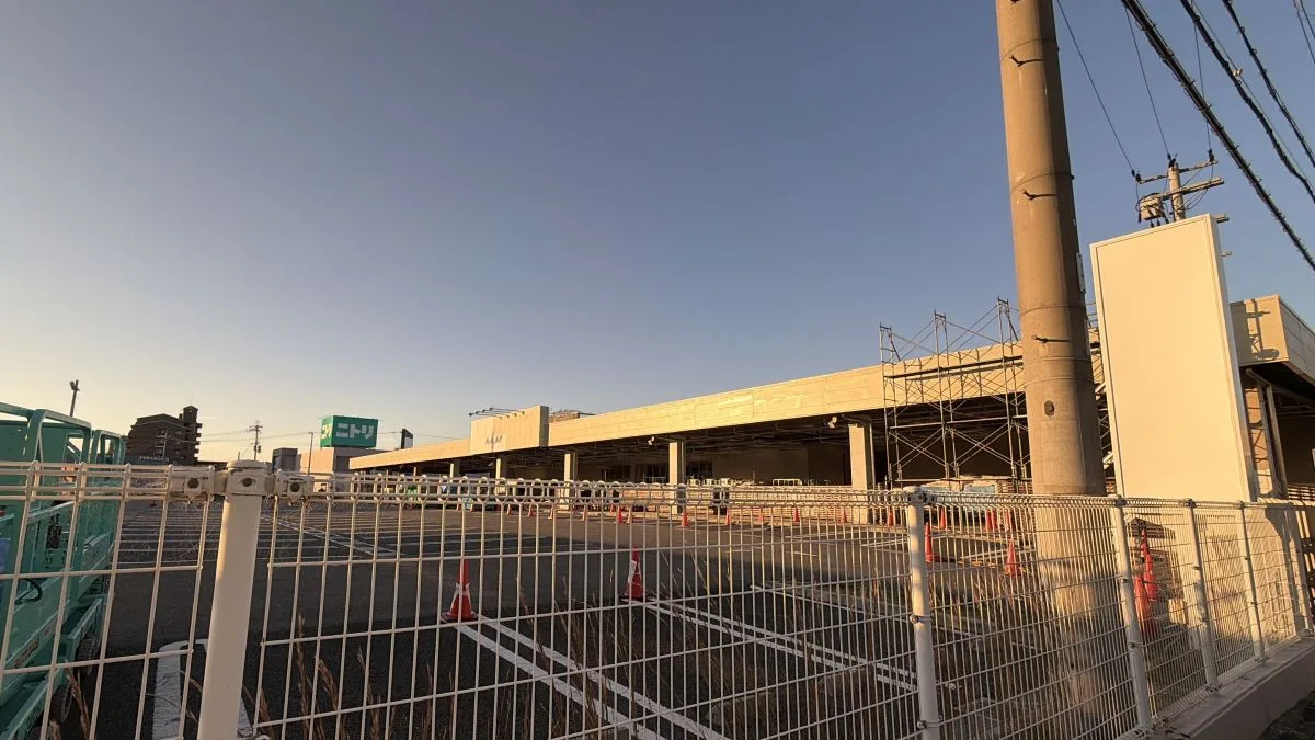 万代 栗東小柿店の工事状況を現地確認！2026年12月上旬オープン予定